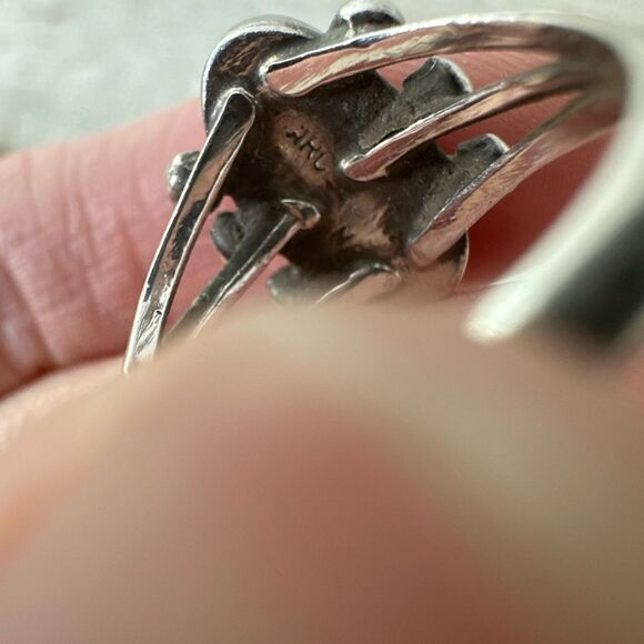 Vintage Native American Deep Turquoise Sterling Ring - Picture 6 of 10